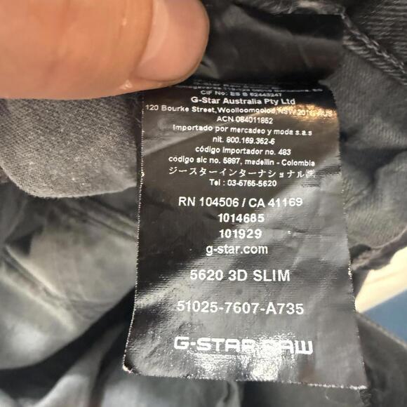 GStar RAW Jeans Mens 30x32 Gray 3D Slim Button Fly Straight Moto Streetwear - Picture 11 of 12